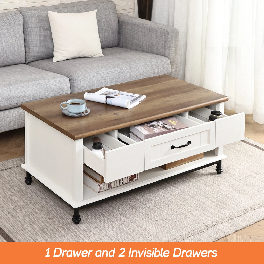 Large Rectangle Coffee Table with Drawer W6437