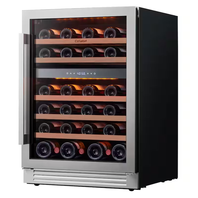 Built-In 46-Bottles Dual Zone Stainless Steel Wine Cooler N6332