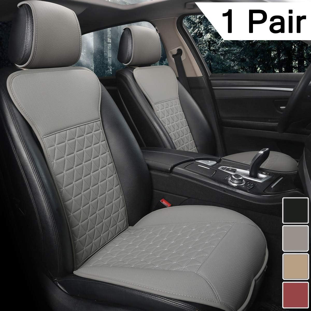 Beige PU Car Seat Covers for Front Seats T4459