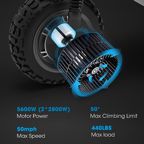 60V 38.4Ah Dual Motor Electric Scooter with 11" All-Terrain Tires T828901