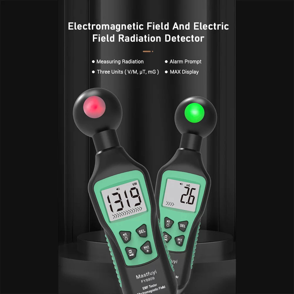Digital Electromagnetic Field Tester Hand-held Radiation Detector with Flashlight F37030