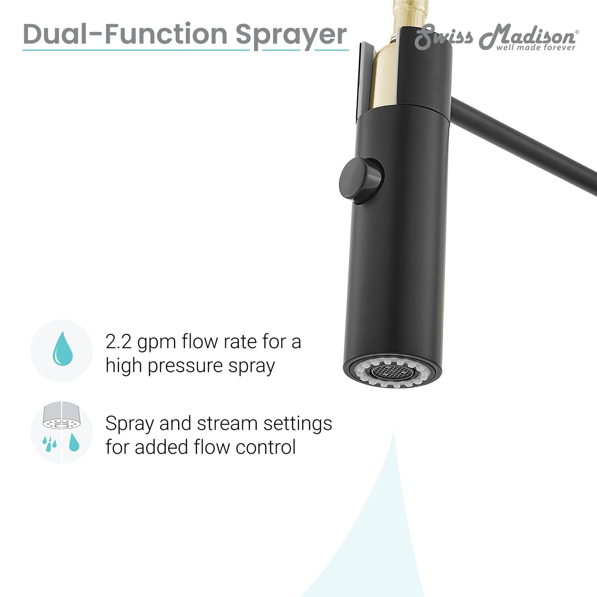 Brushed Gold/Black Pull Out Single Handle Kitchen Faucet L8788