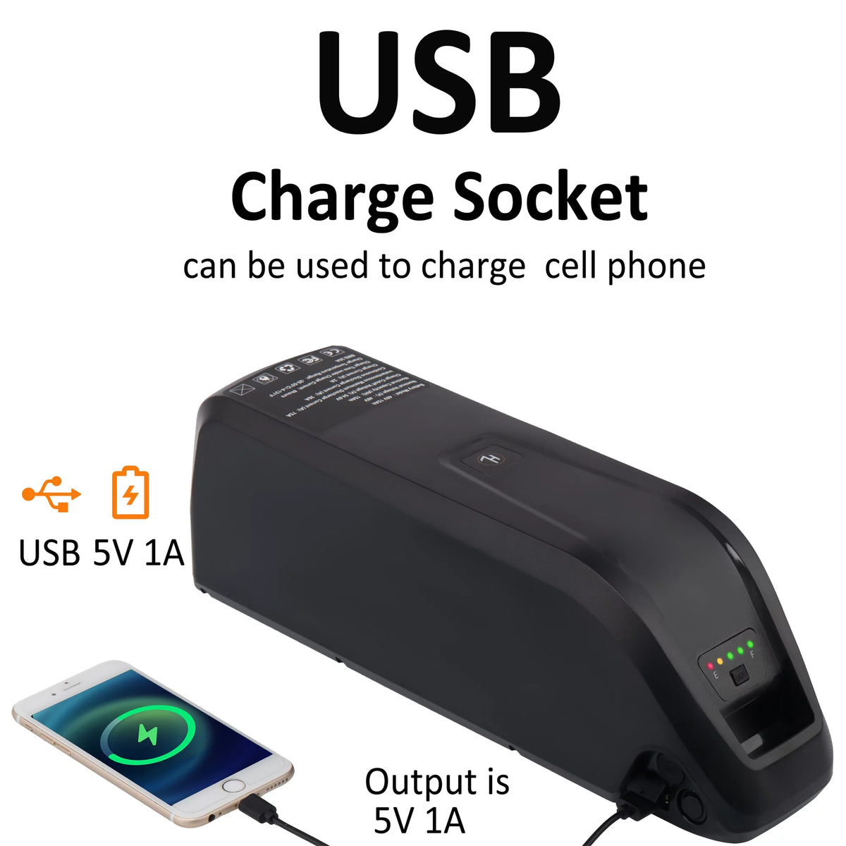 48V 10Ah Lithium Ebike Battery with Charger G762