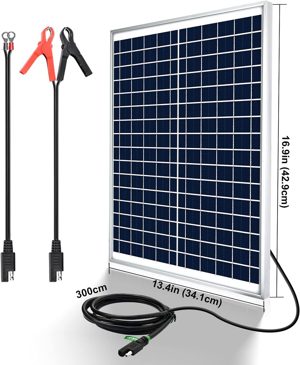 25 Watts 12V Solar Panel SAE Connector Kit with Charge Controller J6664