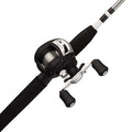 Medium 6' Low Profile Fishing Rod and Bait Cast Reel Combo (2 Piece), Black, White E311