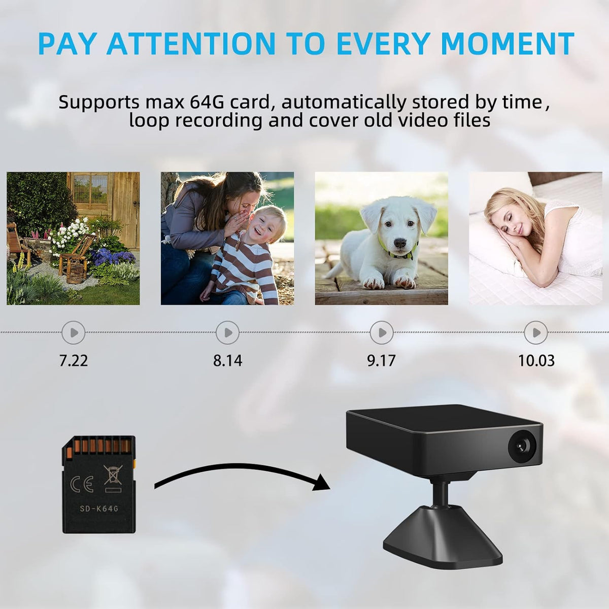 Mini Security WiFi Camera 1080P Wireless Small Home Camera with Motion Detection S968074