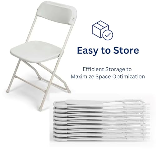 White Plastic Folding Chairs 10-Pack N5993