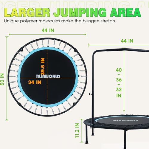 40"/48" 330 LBS Foldable Rebounder with Adjustable Foam Handle F998
