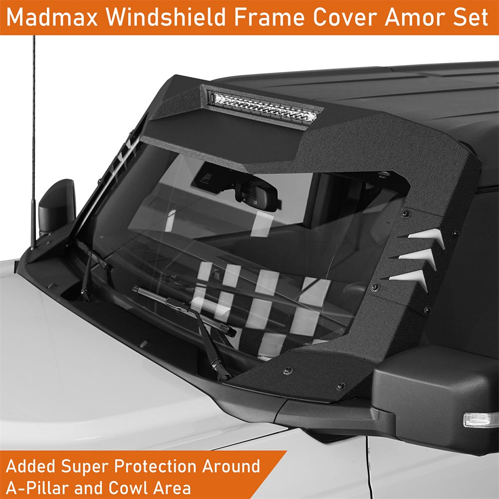 Black Windshield Visor Frame Cover V492