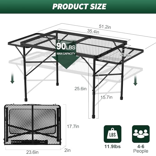 Folding Grill Table with Adjustable Height D261830