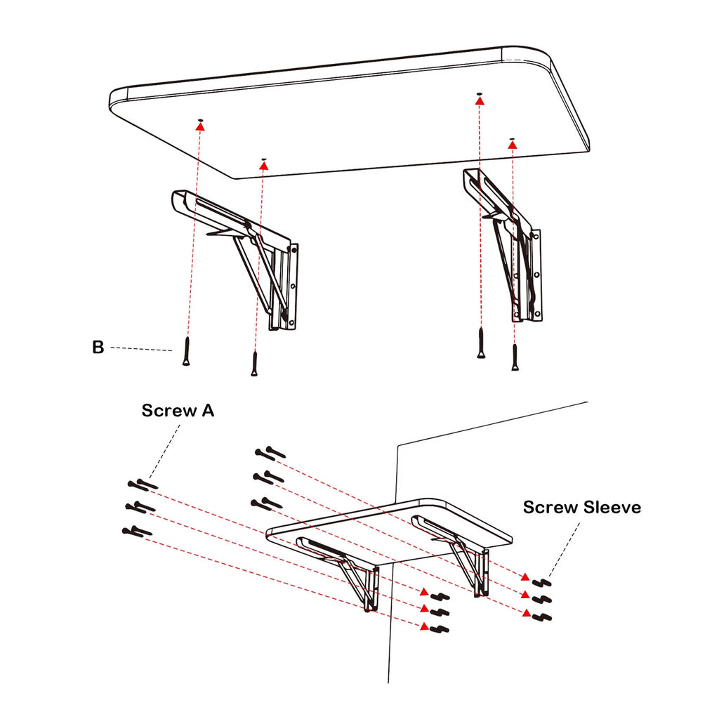 Wall Mounted Floating Folding Desk White T68105