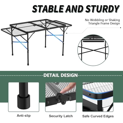 Folding Grill Table with Adjustable Height D261830