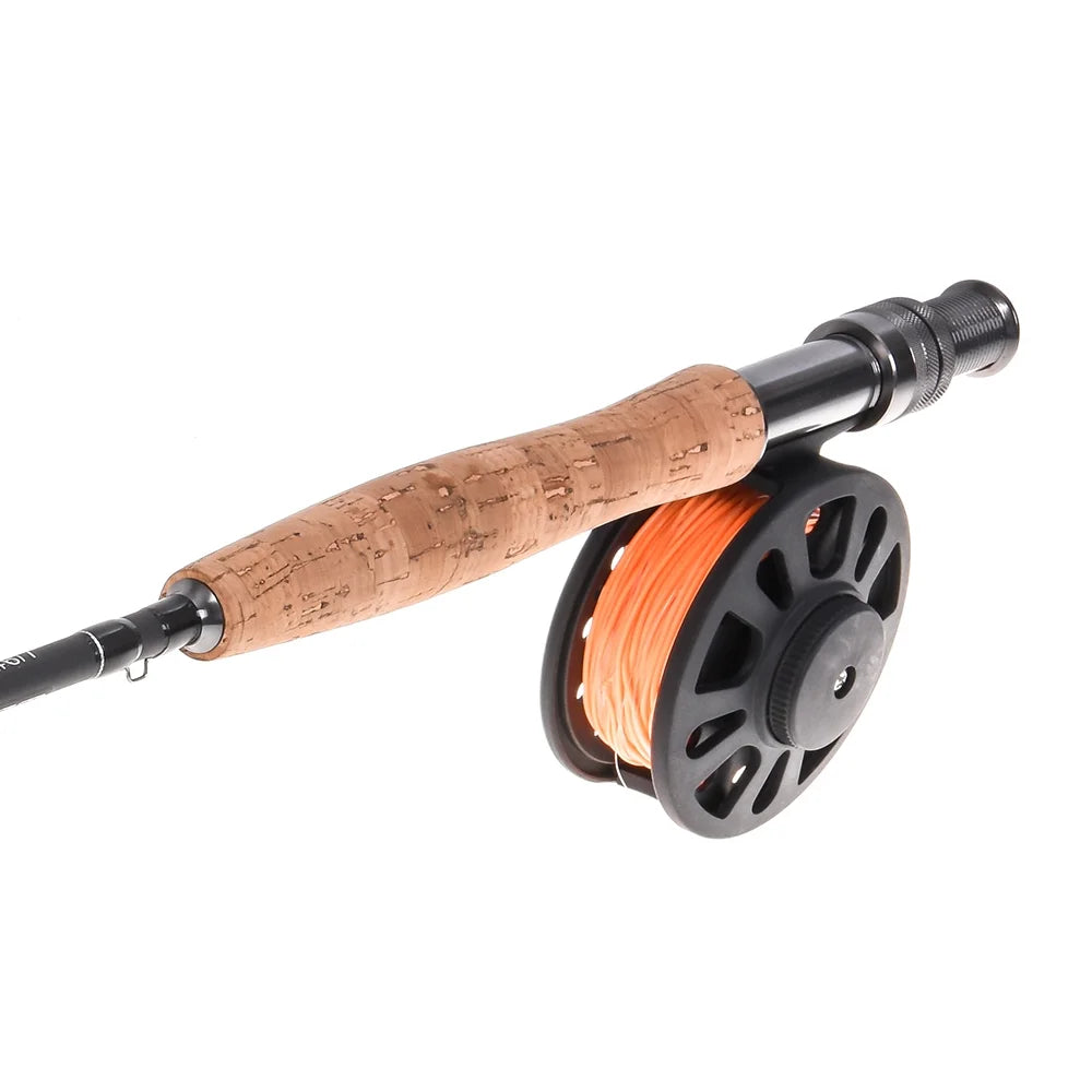 9' Fly Fishing Rod and Reel Combo with Carry Bag 10 Flies H549931
