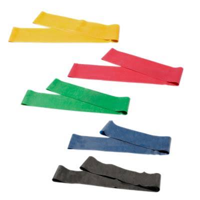 5-Piece Band Exercise Loop Set (10x22), Yellow Red Green Blue Black, 10 Sets W80452