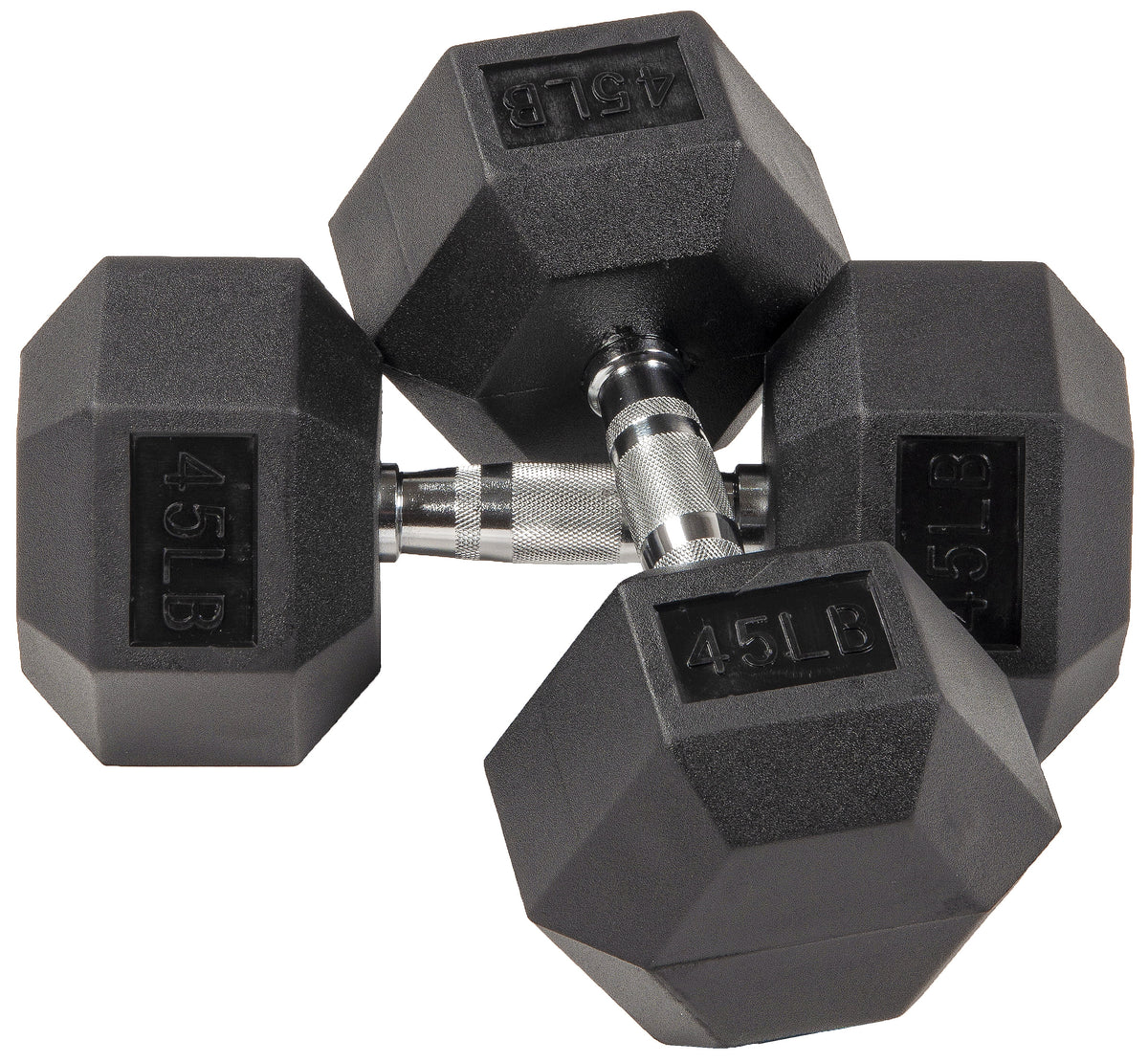 Rubber Encased Hex Dumbbells 20 Lbs. Pair P122