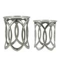 Round Aluminum Nesting Side Tables 2ct X826