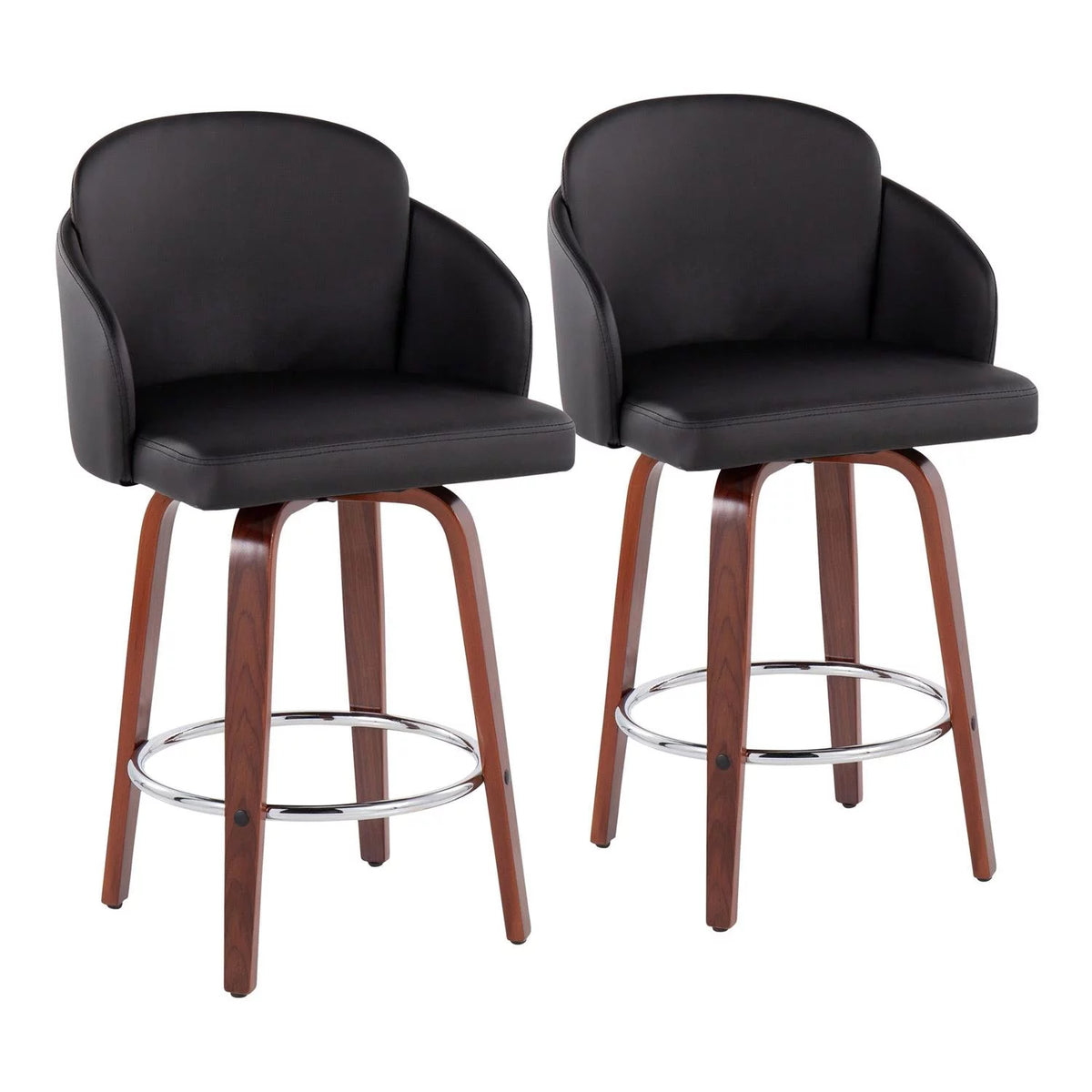 Faux Leather Counter Stools Set Of 2 L18618