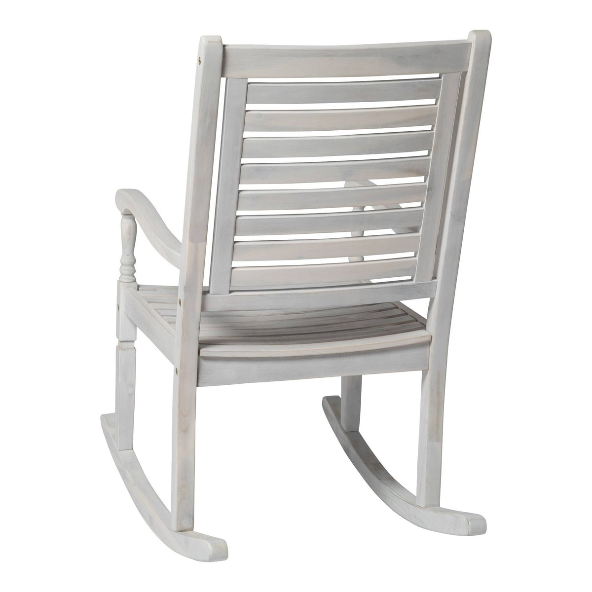 Dark Brown Solid Acacia Wood Rocking Patio Chair W893832