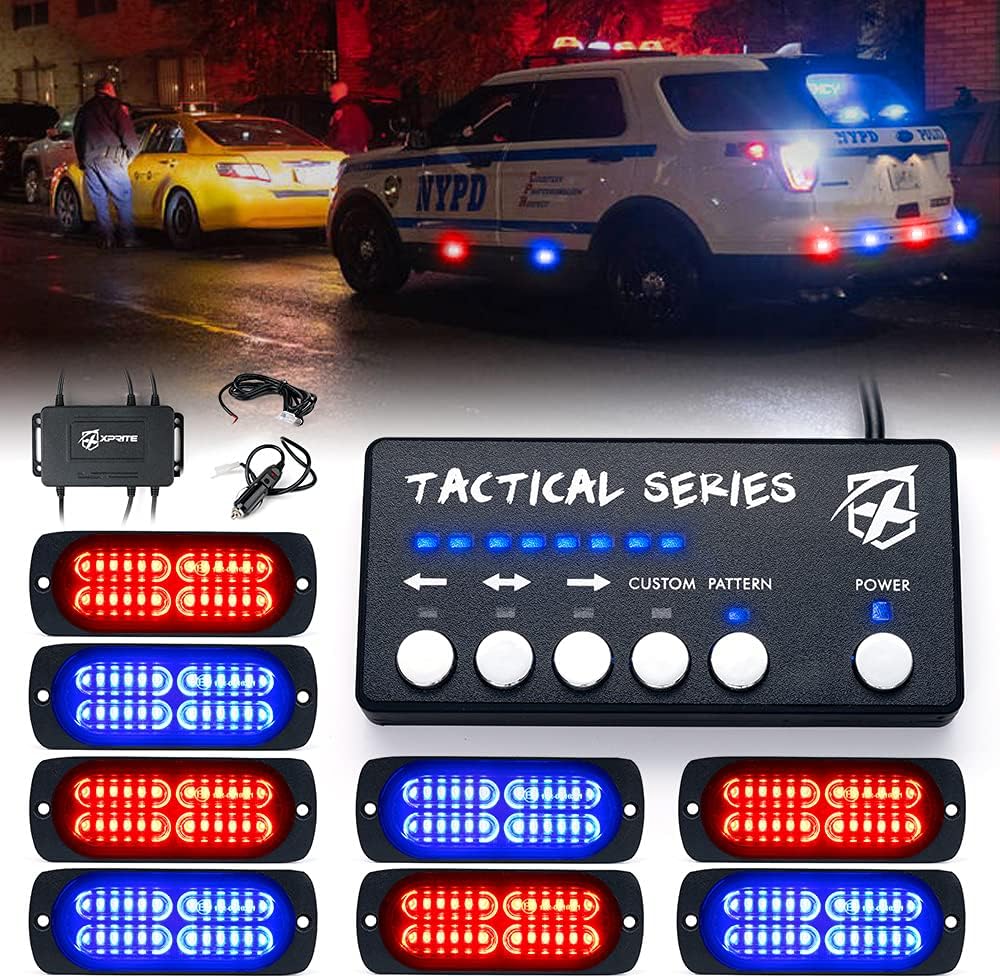 Amber White Surface Mount Strobe Lights Kit 8PCS E131638
