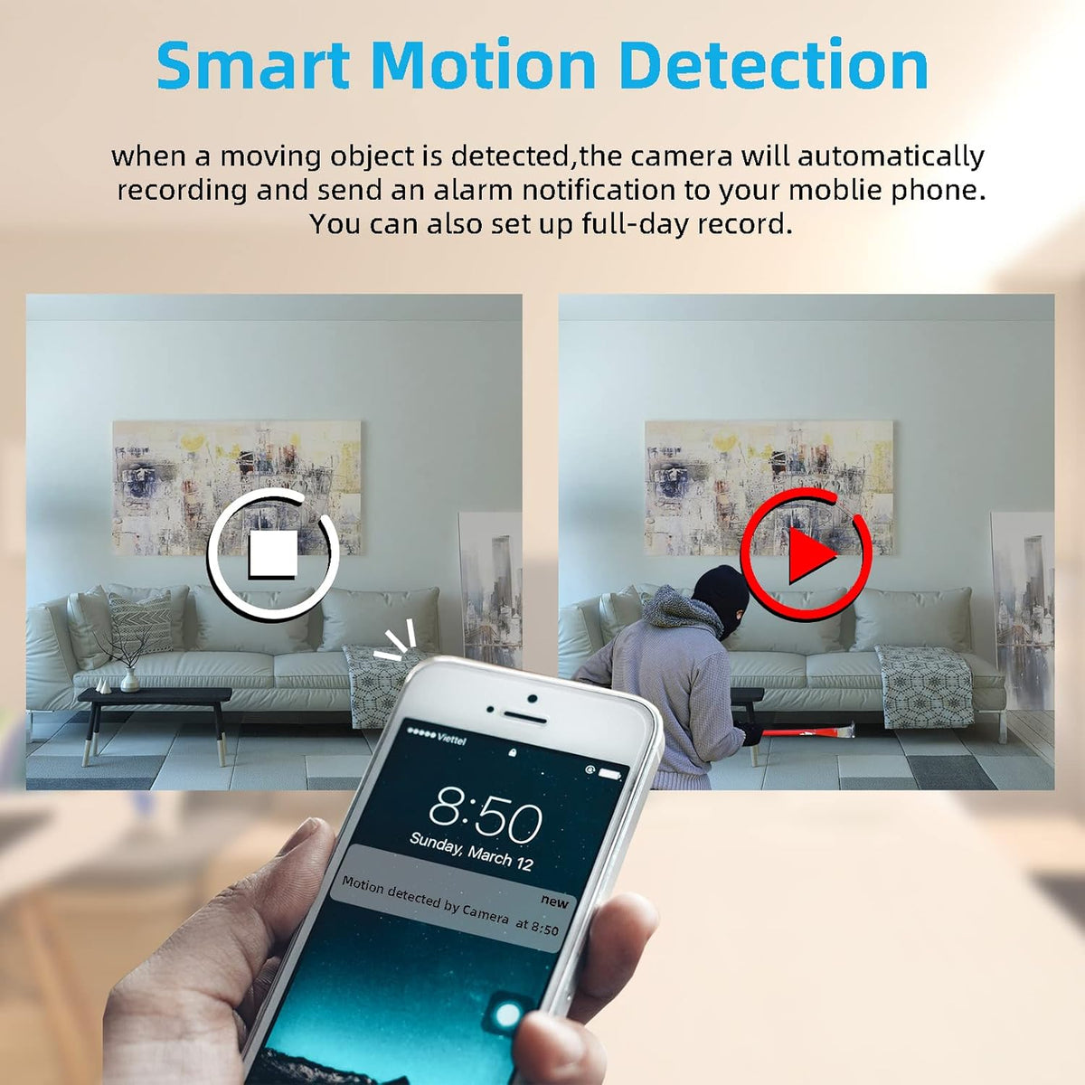 Mini Security WiFi Camera 1080P Wireless Small Home Camera with Motion Detection S968074