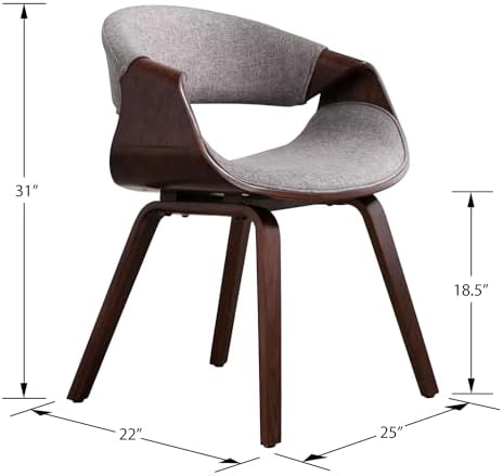 White Upholstered Butterfly Accent Chair with Wood Legs S13362