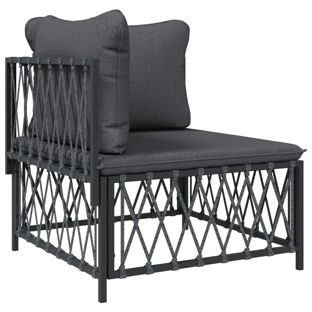 4 Piece Patio Set with Cushions Anthracite Steel R82458