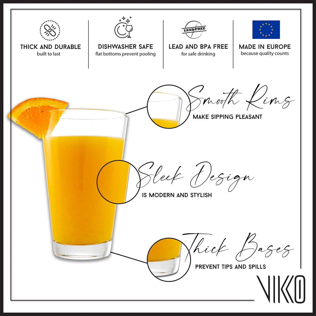 9.5 Ounce Dishwasher Safe Glass Tumblers Set of 12 K46325