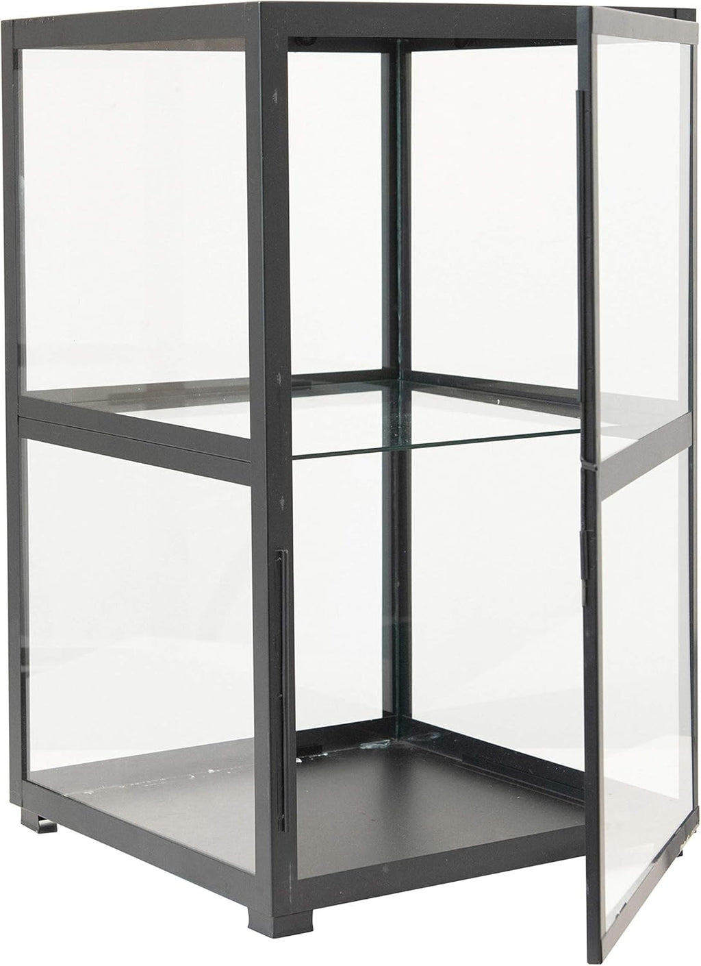 Black Metal & Glass Display Cabinet P40876