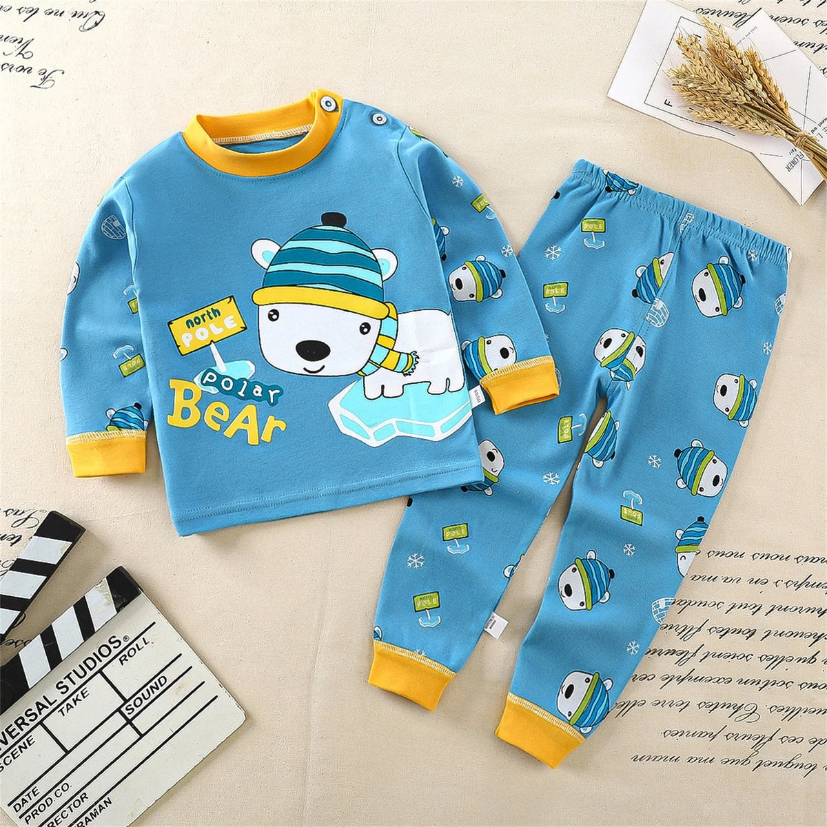 6 Month Old Baby Pajamas Set 2PCS Long Sleeve Tops Pants U2295