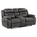 Gray Microfiber Double Reclining Love Seat Y949992