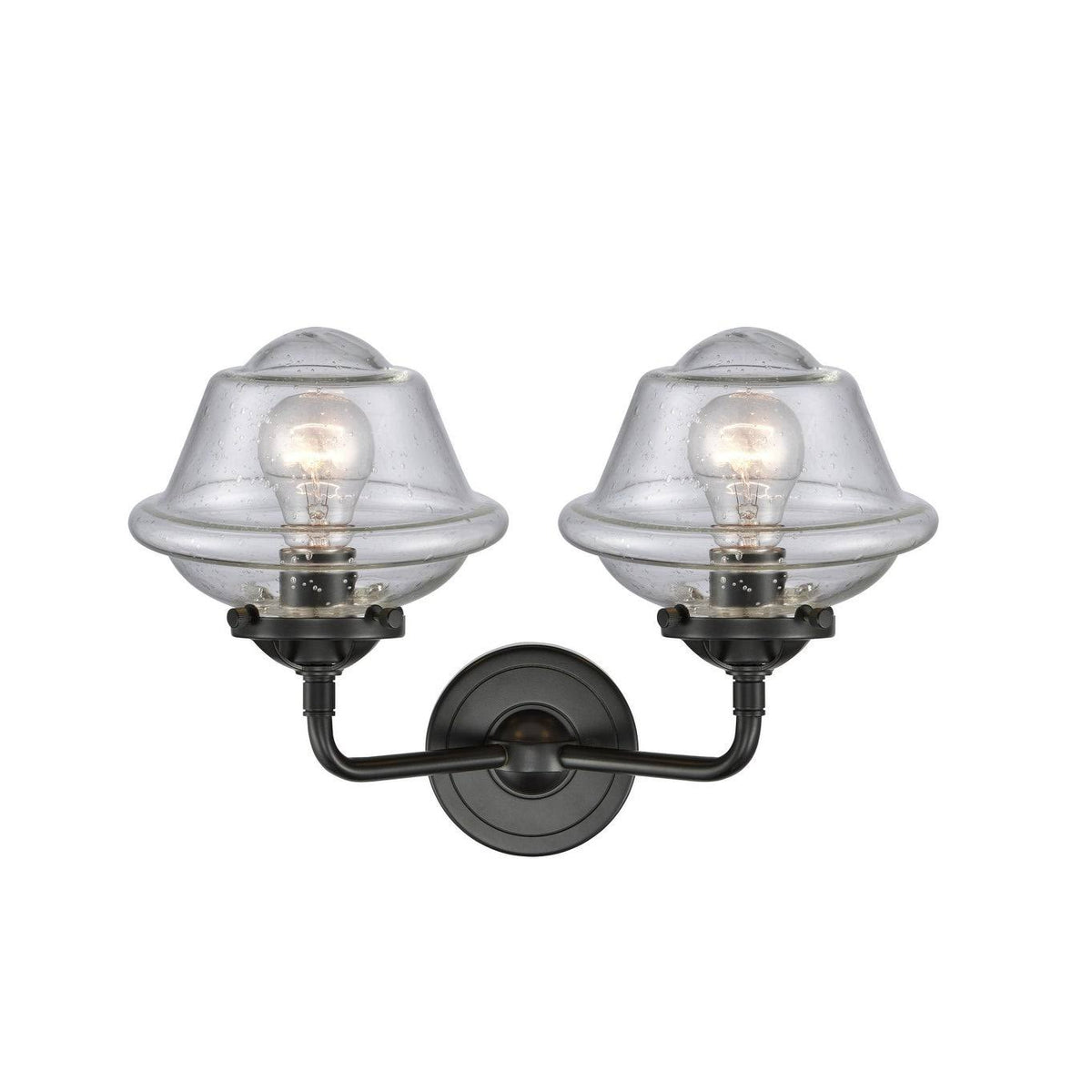 13 inch 2 Light Bath Vanity Oil Rubbed Bronze with Seedy Glass U61563