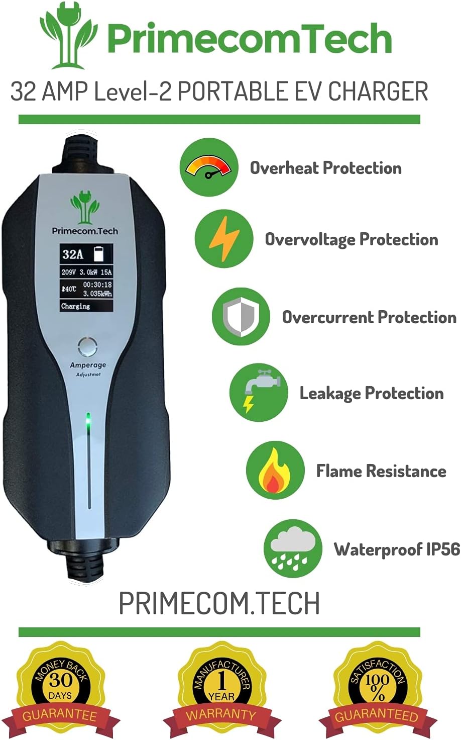 Level 2 Electric Vehicle Charger with 40Ft Cable K117