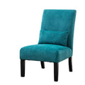 Teal Blue Chenille Accent Chair with Pillow W60075