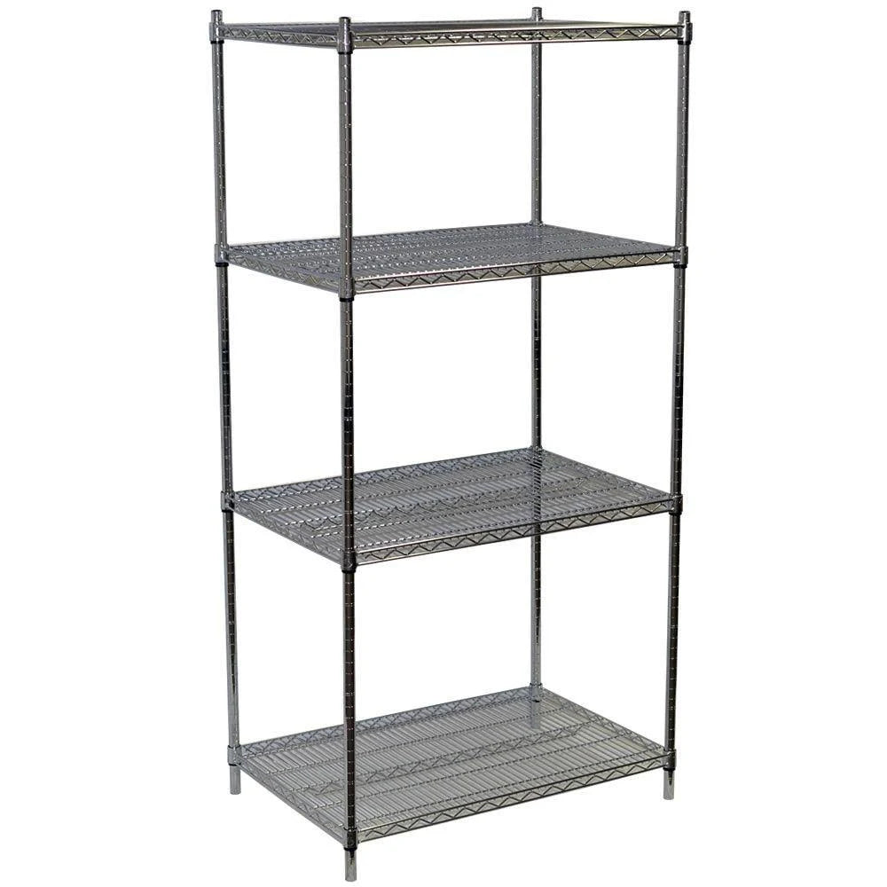 Chrome Wire Shelving Unit, 4 Shelves V375013