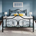 Full Size White Metal Bed Frame with Headboard and Footboard N3265