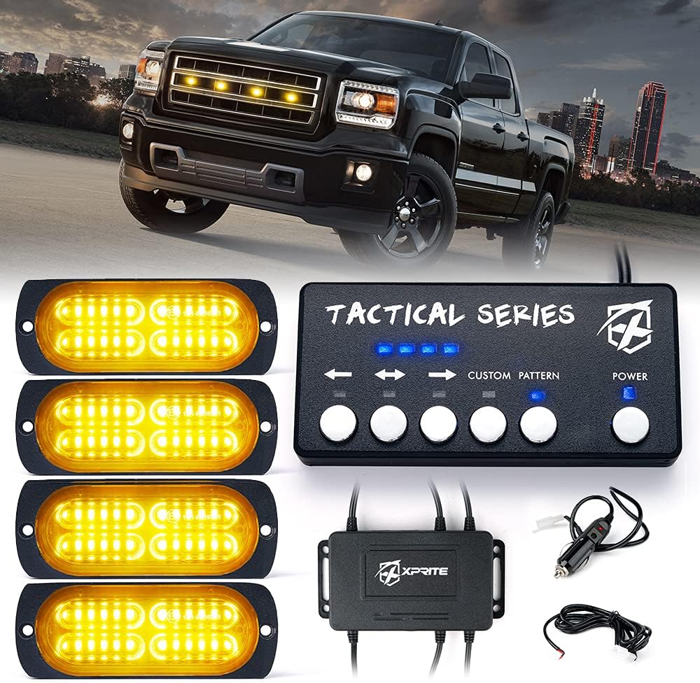 Amber White Surface Mount Strobe Lights Kit 8PCS E131638