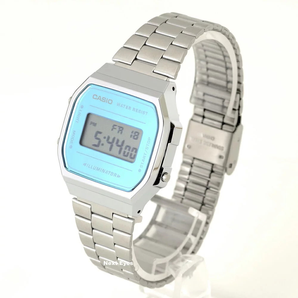Silver Blue Digital Watch Y74054