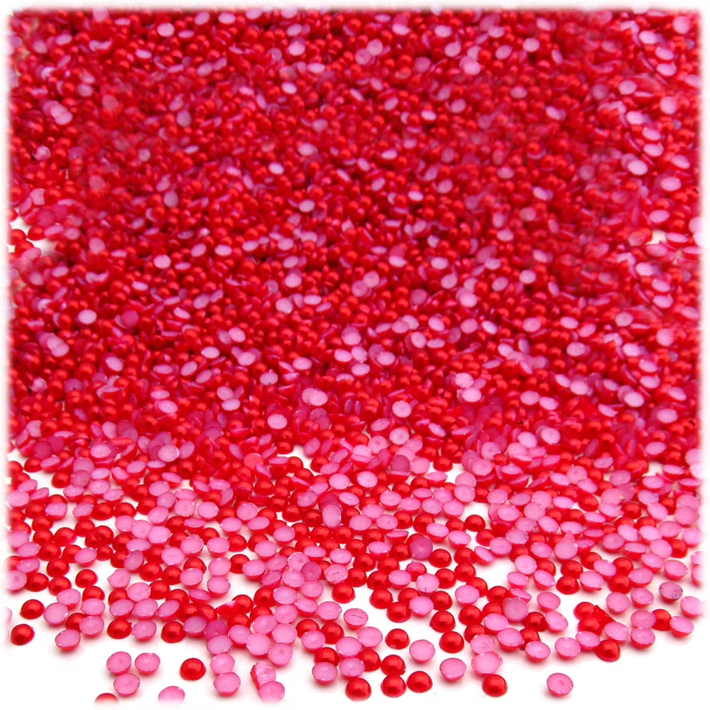 Tulip Red Plastic Pearl Half Dome 2mm 10000-pc L2698