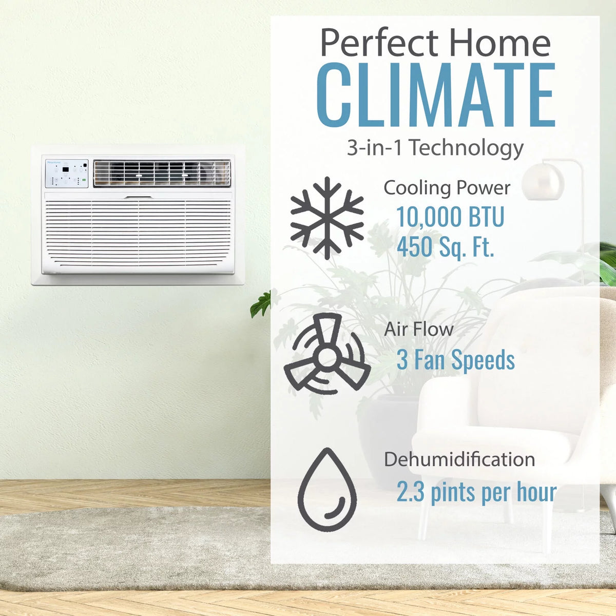 10,000 BTU 115-Volt Through-the-Wall Air Conditioner with Remote, White W932577