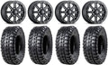 9 Items: 14 Wheels Black +40mm 30 Tires 4x156 Bolt Pattern 12mmx1.5 Lug Kit D5143