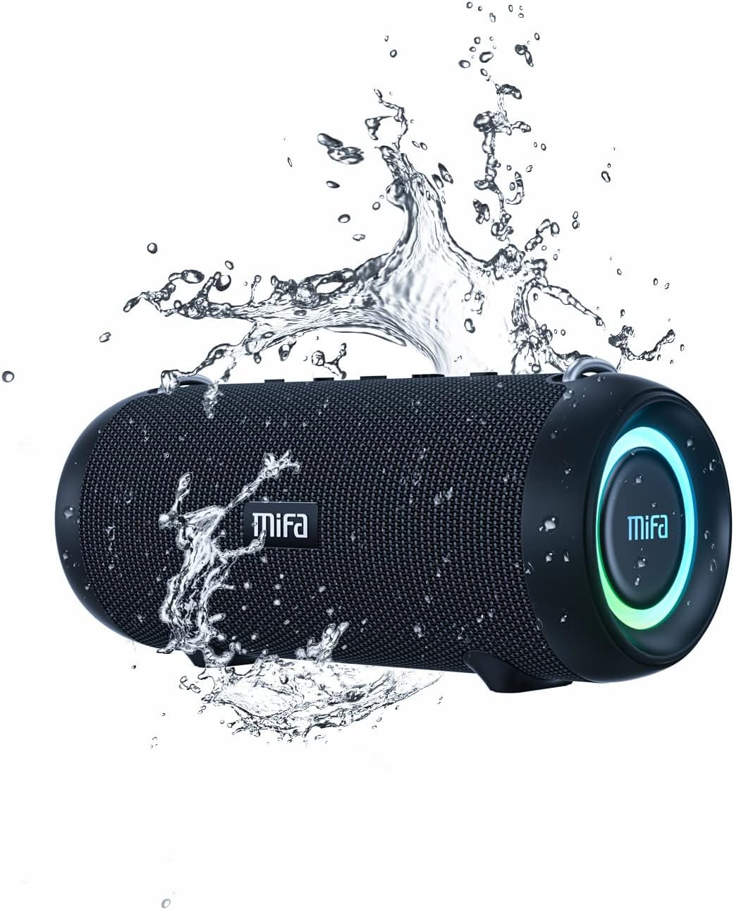 Bluetooth Speaker, Wireless Portable, 60W, IPX7 Waterproof, 24H Playtime, RGB Lights, Built-in Mic, with Protective Hardshell Case B435810