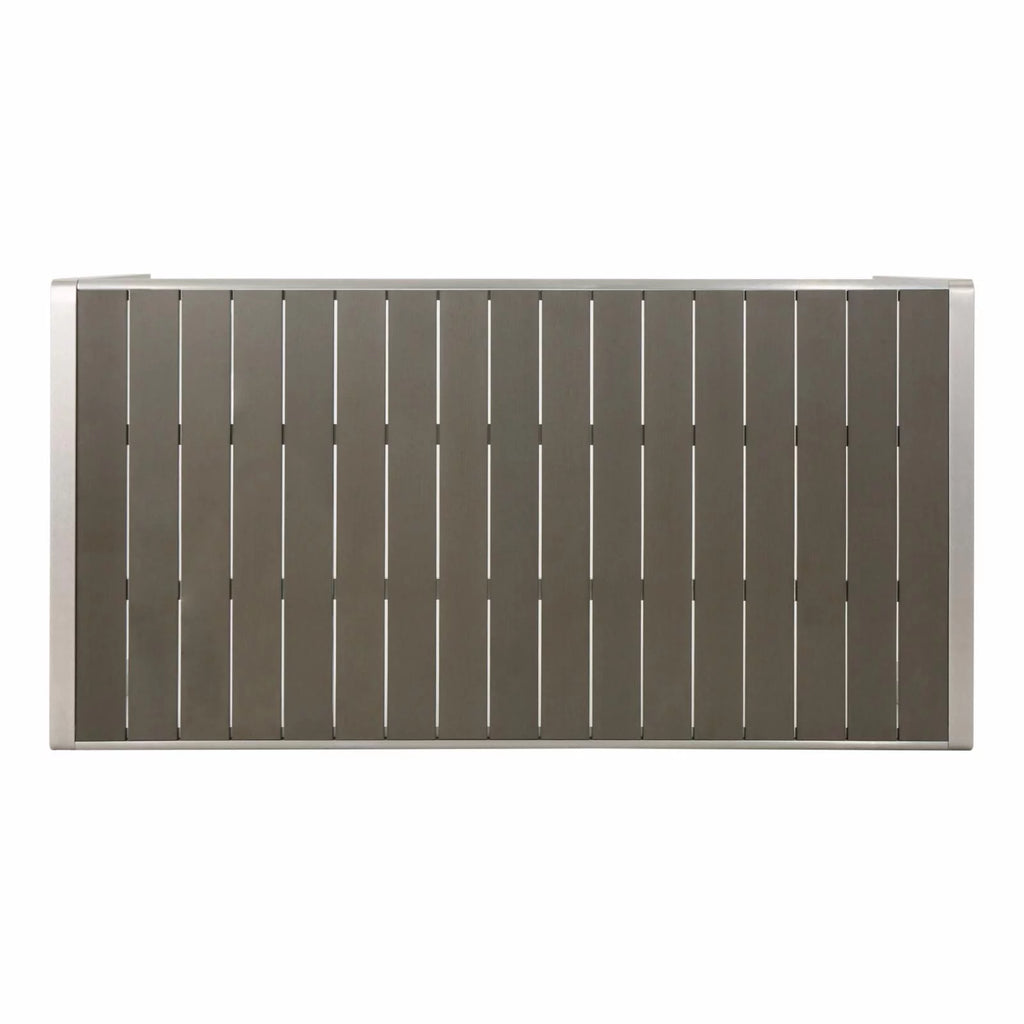 Aluminum Dining Table with Faux Wood Top O696