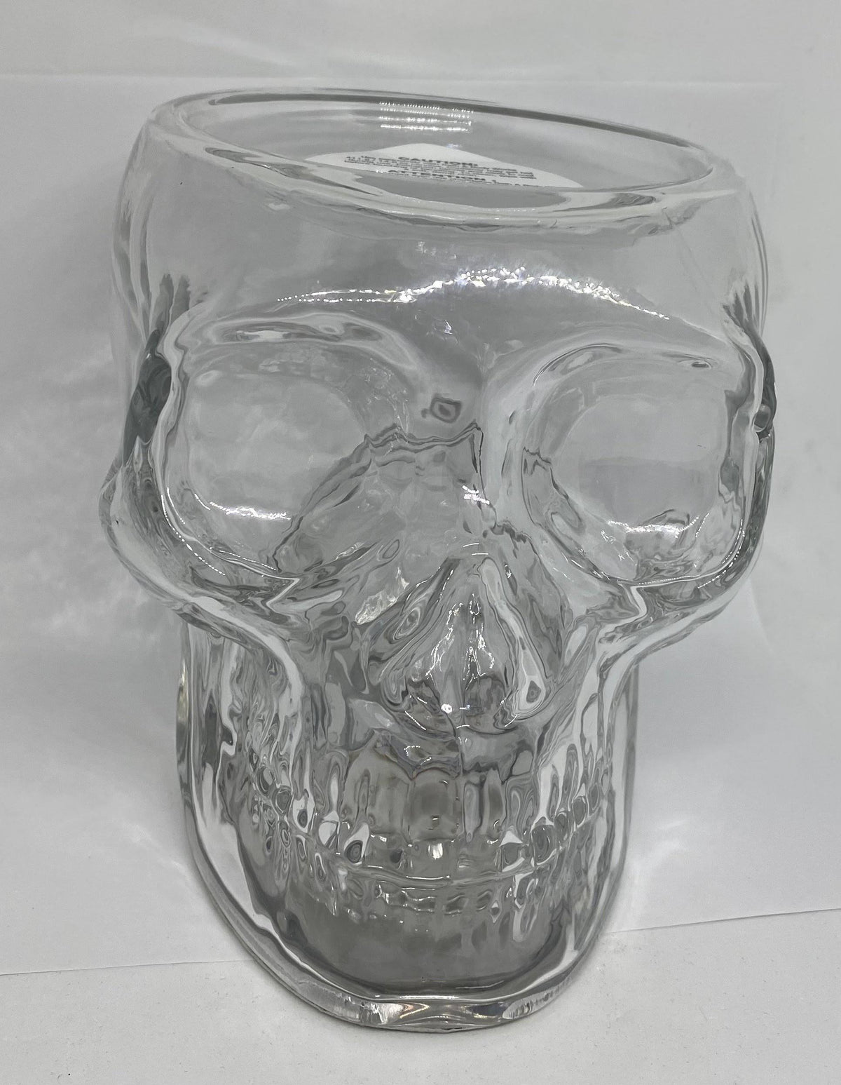 Light Up Skull 3 Wick Glass Candle Holder I859381