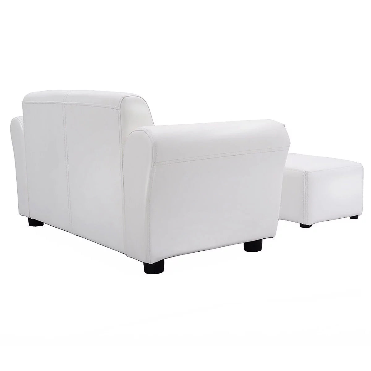 White Kids Sofa Armrest Chair with Ottoman J97455