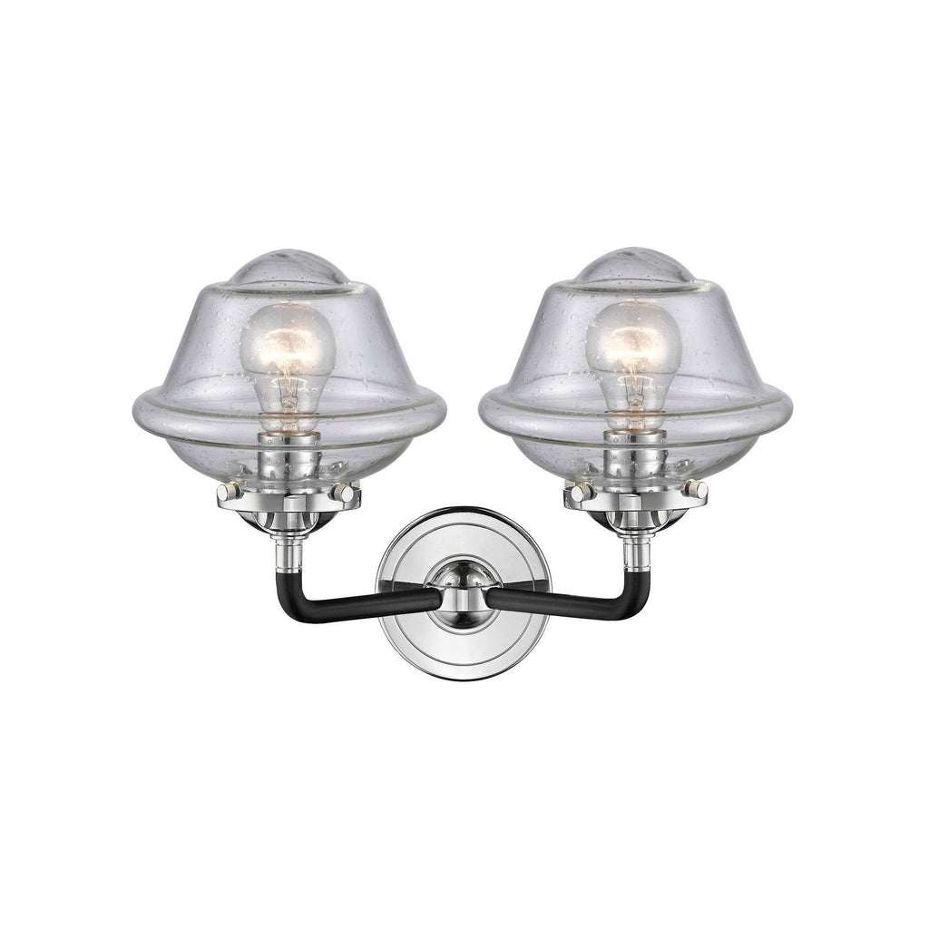 13 inch 2 Light Bath Vanity Oil Rubbed Bronze with Seedy Glass U61563