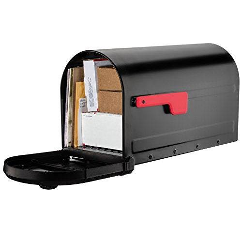 Black Galvanized Steel Post Mount Mailbox O927610