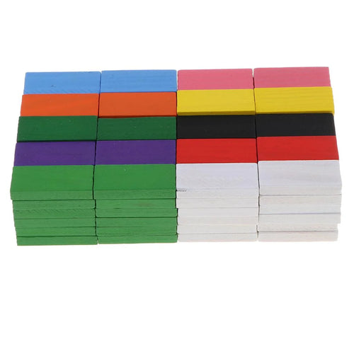120 Pcs Standard Wooden Dominoes 10 Colors Set G70179