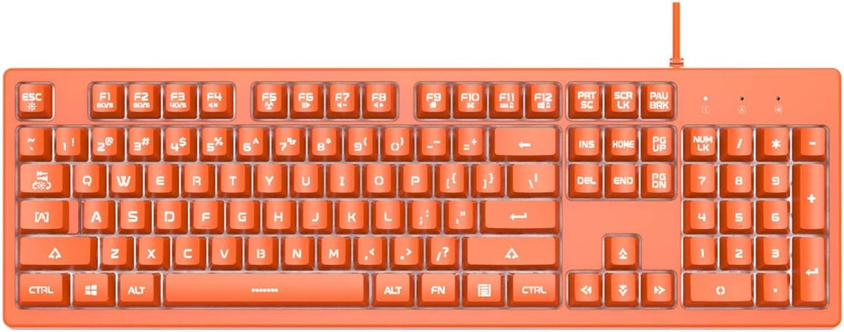White Backlit Wired 104 Keys Gaming Keyboard Pack of 2 I894