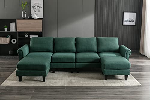 Black 70.5" Convertible Sectional Sleeper Sofa Bed with Solid Wood Frame Z58542