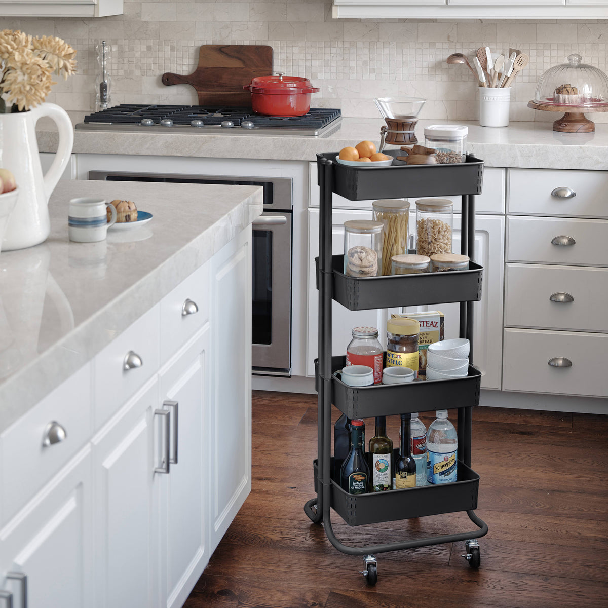 4-Tier Metal Rolling Utility Cart E30110